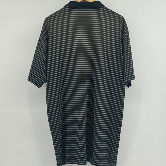 Nike Golf Men XXL Black White Striped Short Sleeve Polo Shirt Casual Lightweight - Picture 3 of 7